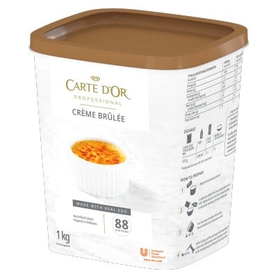 Carte D’Or Crème Brûlée - Carte D’Or Crème Brûlée is a non-bake dessert solution with a smooth, scratch-like base easily infused with any flavours, offering a versatile and consistent dessert options.